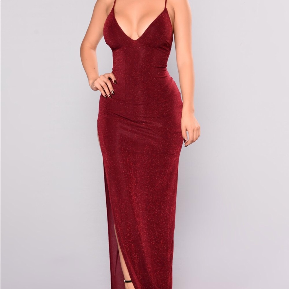 Burgundy maxi dress